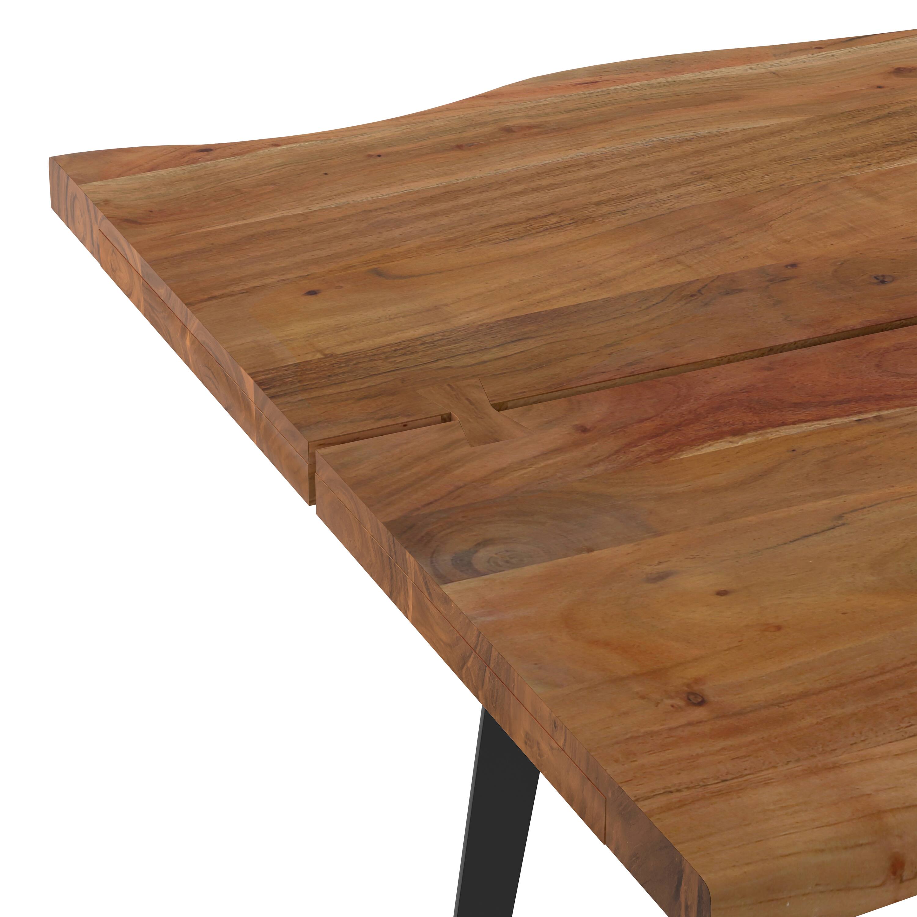 Alt View 4. Simpli Home - Delta 72 inch x 36 inch Rectangle Modern Industrial Dining Table in Natural - Natural.