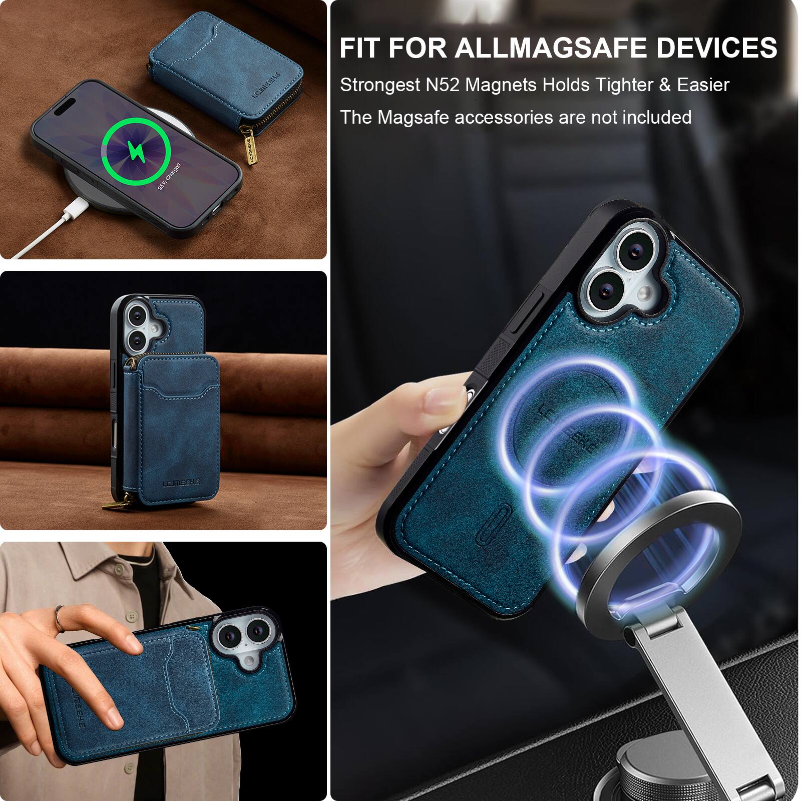FIT FOR ALLMAGSAFE DEVICES  
Strongest N52 Magnets Holds Tighter & Easier  
The MagSafe accessories are not included