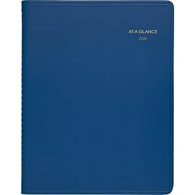 AT-A-GLANCE - 2026 8.25" x 11" Weekly Appointment Book, Faux Leather Cover - Blue