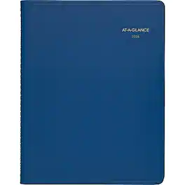 AT-A-GLANCE - 2026 8.25" x 11" Weekly Appointment Book, Faux Leather Cover - Blue
