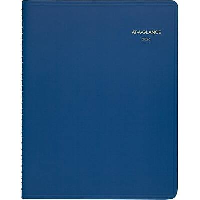 AT-A-GLANCE - 2026 8.25" x 11" Weekly Appointment Book, Faux Leather Cover - Blue