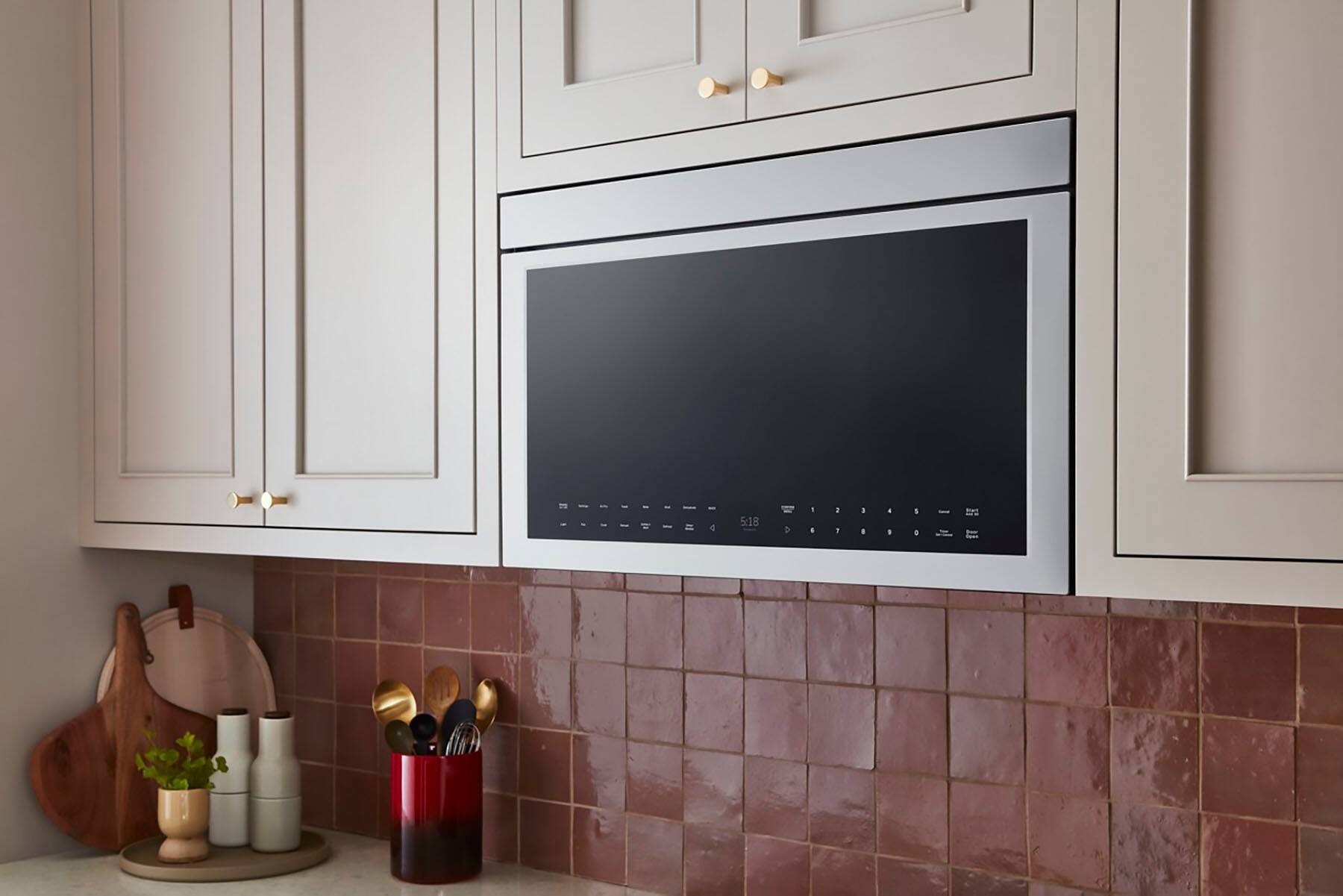 Alt View 21. KitchenAid - 1.1 Cu. Ft. Convection Flush Built-In Over-the-Range Smart Microwave with Sensor Cooking and Air Fry Mode - Stainless Steel.