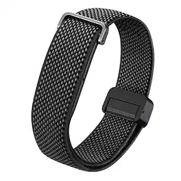 Fintie - Magnetic Nylon Sport Loop Band for Google Fitbit Air, Soft Nylon Solo Loop Breathable Adjustable Replacement Strap - Black