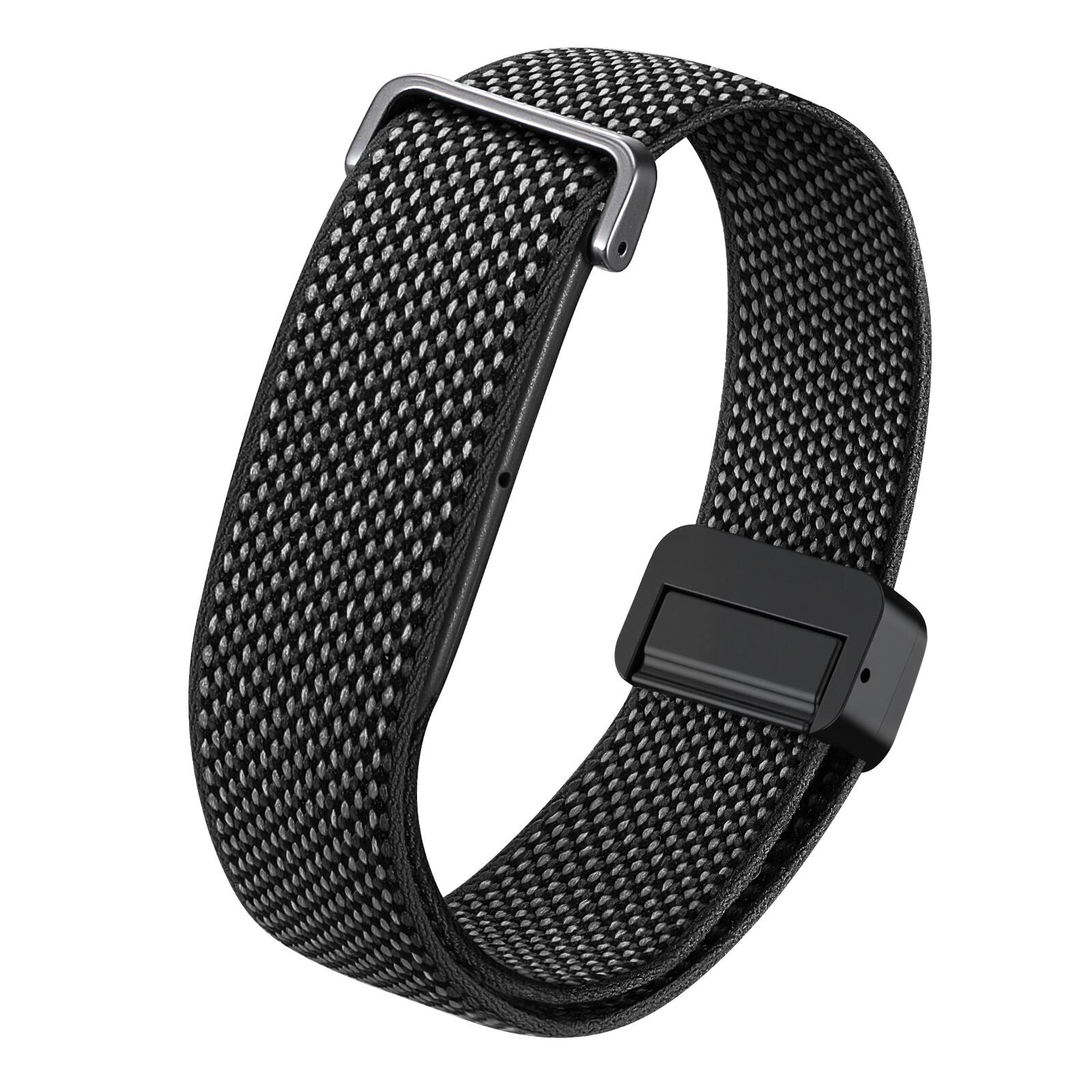 Front. Fintie - Magnetic Nylon Sport Loop Band for Google Fitbit Air, Soft Nylon Solo Loop Breathable Adjustable Replacement Strap - Black.