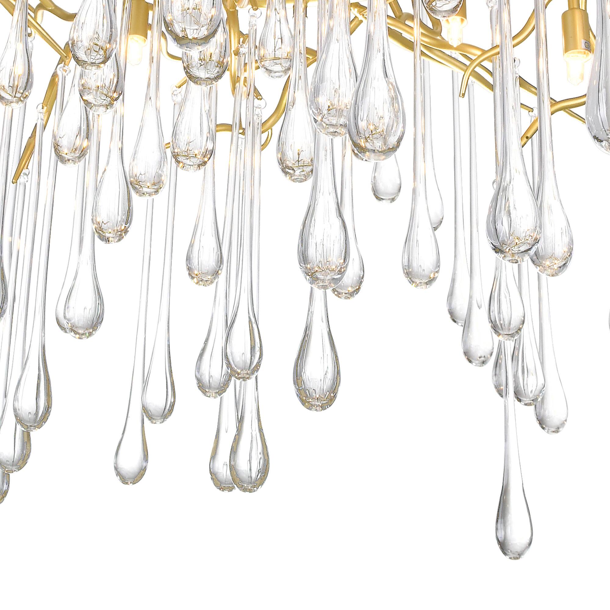 Back. CWI Lighting - Anita 10 Light Chandelier With Gold Leaf Finish - Gold Leaf.