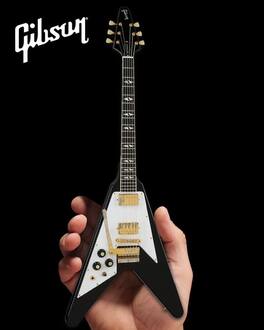 Jimi Hendrix - Axe Heaven Jimi Hendrix Gibson 1969 Ebony Left-Handed Flying V Mini Guitar Replica - Collectibles - Multicolor