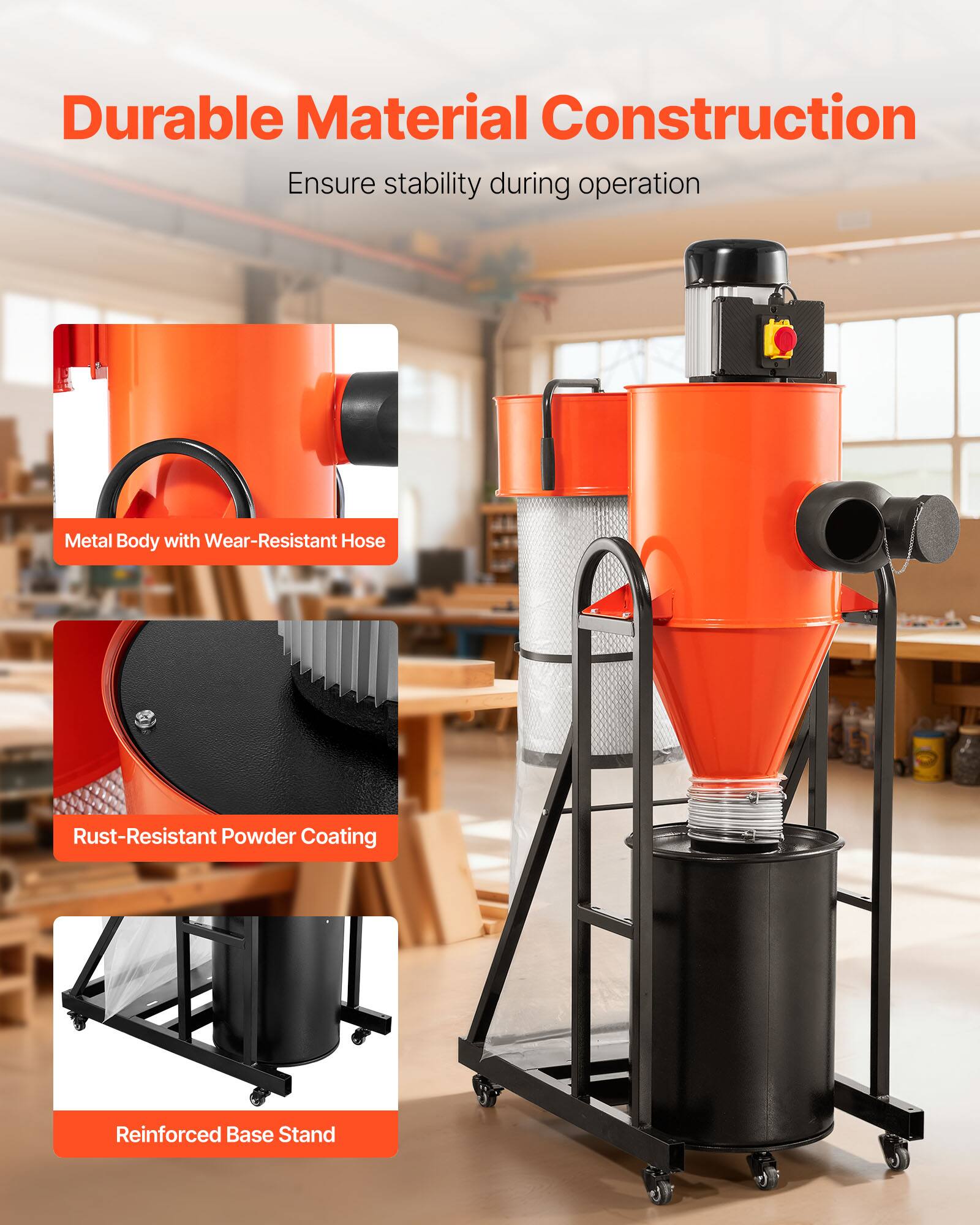 Durable Material Construction  
Ensure stability during operation

Metal Body with Wear-Resistant Hose

Rust-Resistant Powder Coating

Reinforced Base Stand