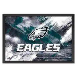 Sporticulture - Philadelphia Eagles 14" x 20" Brush Stroke Logo Framed Art Print - Multicolor
