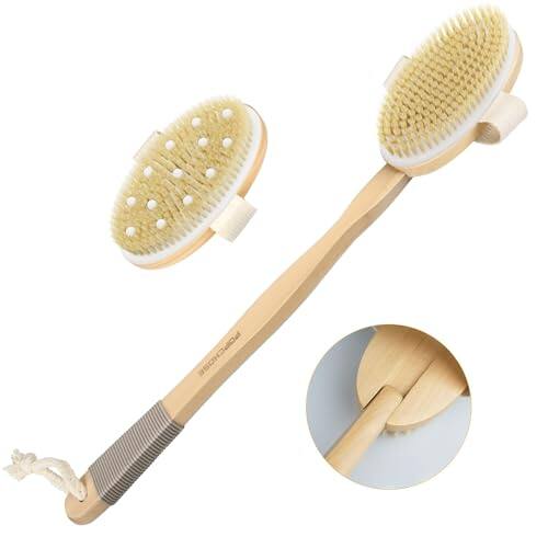 Front. DORLUKFU - Dry Brushing Body Brush, Body Scrubber for Men Women, Back Scrubber for Shower, Natural Bristle Exfoliator Scrubber for.