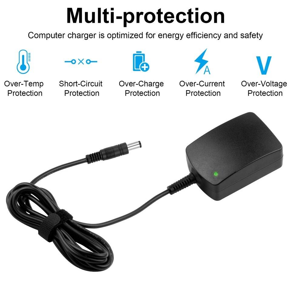 Multi-protection

Computer charger is optimized for energy efficiency and safety

- Over-Temp Protection
- Short-Circuit Protection
- Over-Charge Protection
- Over-Current Protection
- Over-Voltage Protection