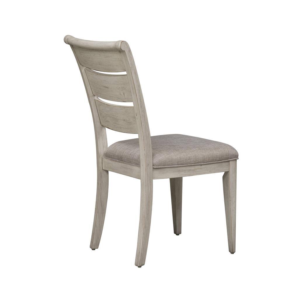 Left. Liberty Furniture Industries - Ladder Back Upholstered Side Chair (RTA)-Set of 2 - White.