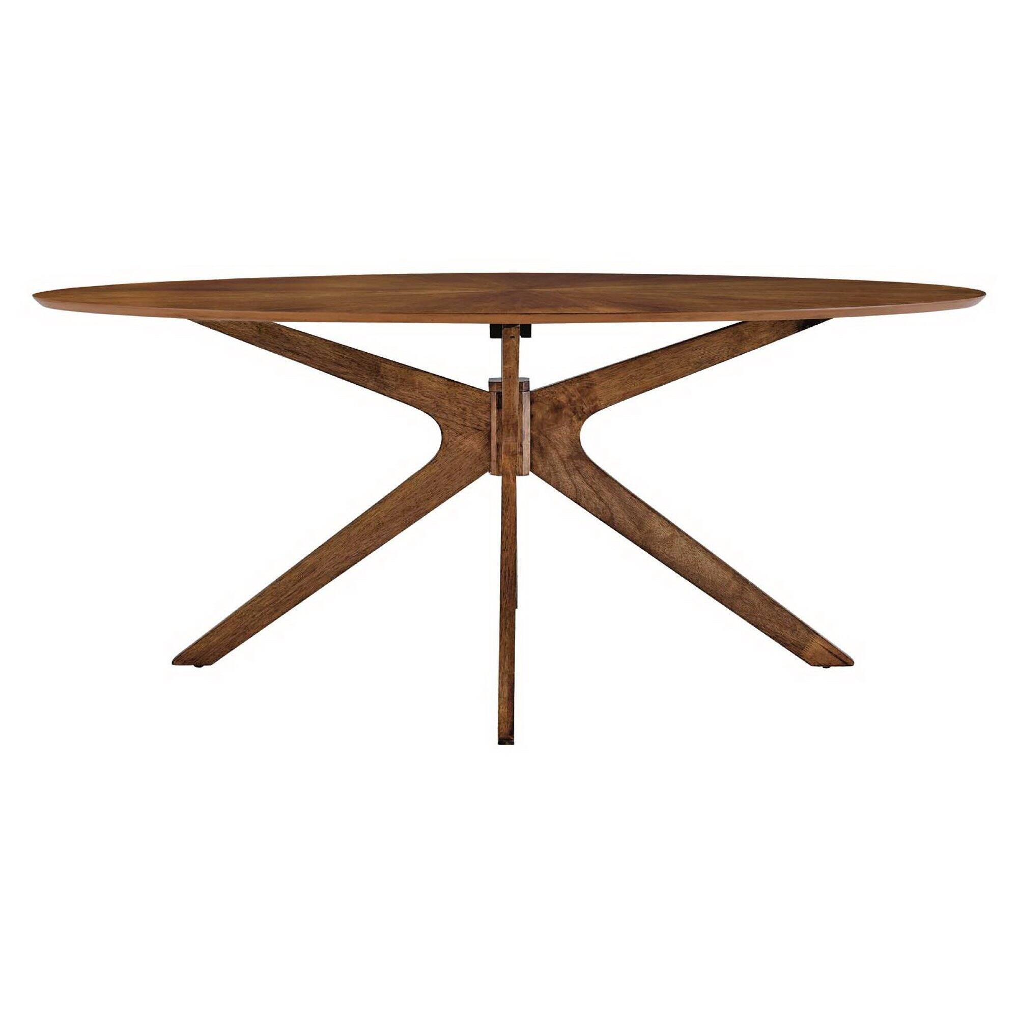 Left. Modway - Crossroads 71" Oval Wood Dining Table - Brown.
