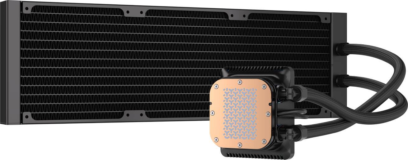 Alt View 1. CORSAIR - NAUTILUS II 360 RS LCD Liquid CPU Cooler – 3.5" IPS LCD – FlowDrive 2S Pump – RS II Unified Frame Fans – 360mm Radiator - Black.