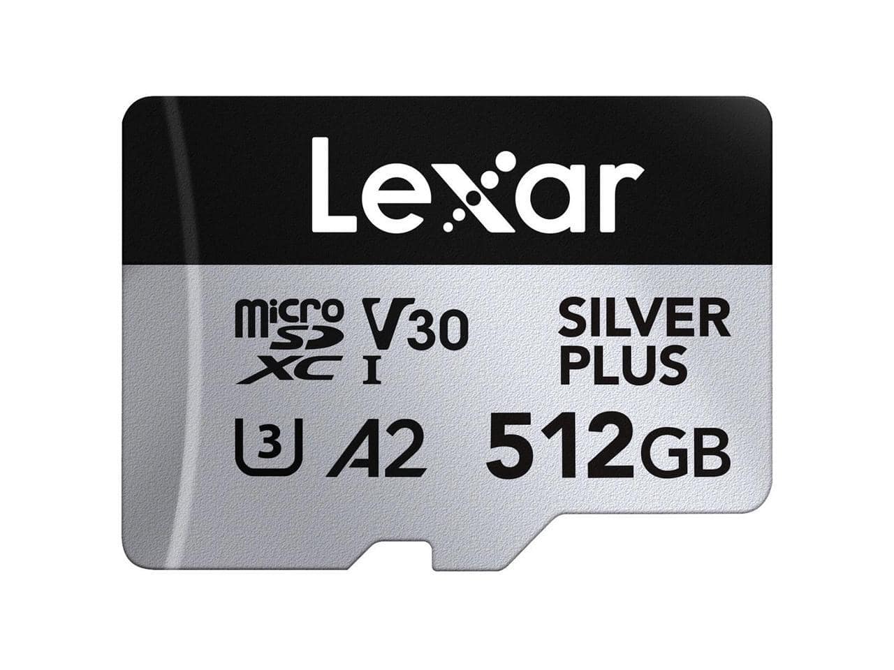 Lexar - Professional 512GB SILVER PLUS UHS-I V30 microSDXC card with SD Adapter