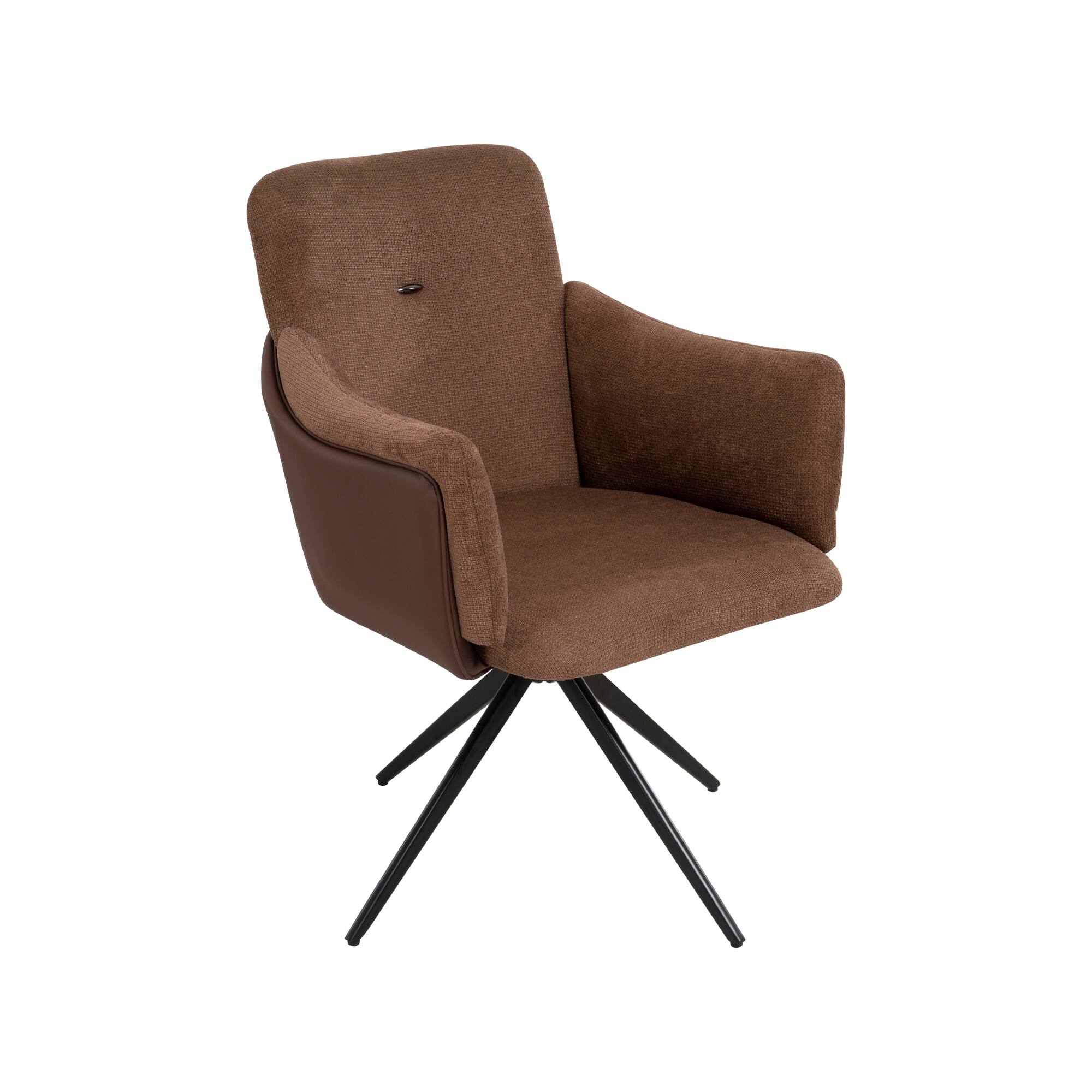 Alt View 4. GOODSILO - Modern Swivel Dining Chairs Set of 2 with Upholstered Seats and Metal Base for Home Office and Living Spaces - Dark Brown.