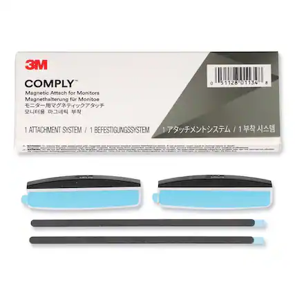 3M COMPLY™
Magnetic Attach for Monitors
Magnetehalterung für Monitore
モニター用マグネットアタッチ
모니터용 마그네트 부착
1 ATTACHMENT SYSTEM / 1 BEFESTIGUNGSSYSTEM
1 애타치먼트 시스템 / 1 부착 시스템
WARNING: To reduce the risk associated with magnets and implanted medical devices interference, which it not avoided, could result in serious injury or death.
WAARING: Let die weerschuwings van de magneten en geïmplanteerde medische apparatuur worden vermeden.
ADVERTENCIA: Evite el riesgo de interacción con imanes y dispositivos médicos implantados.