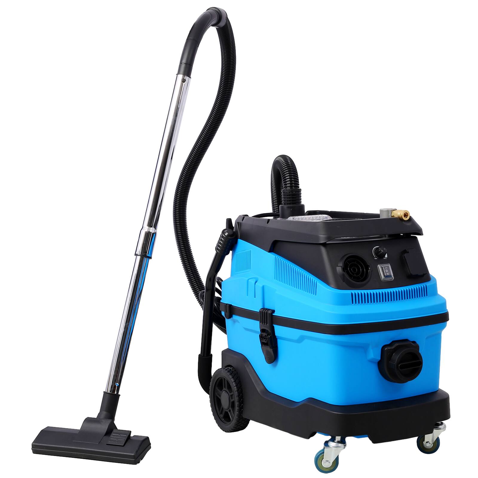 Back. GOODSILO - 3-in-1 Wet Dry Blow Vacuum with Powerful Suction for Garage, Workshop, and Home Cleaning - Black+Blue.