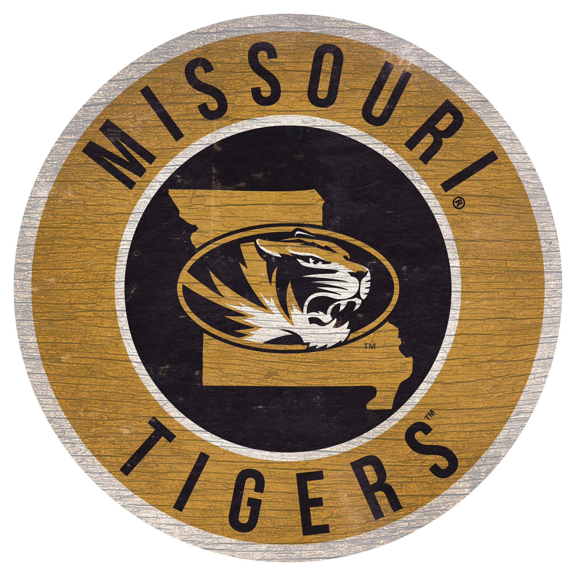 Missouri Tigers 12'' x 12'' State Circle Sign