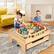 Alt View 3. Costway - Costway Wooden Kids Train Track Railway Set Table w/100 Pieces Storage Drawer - Natural.