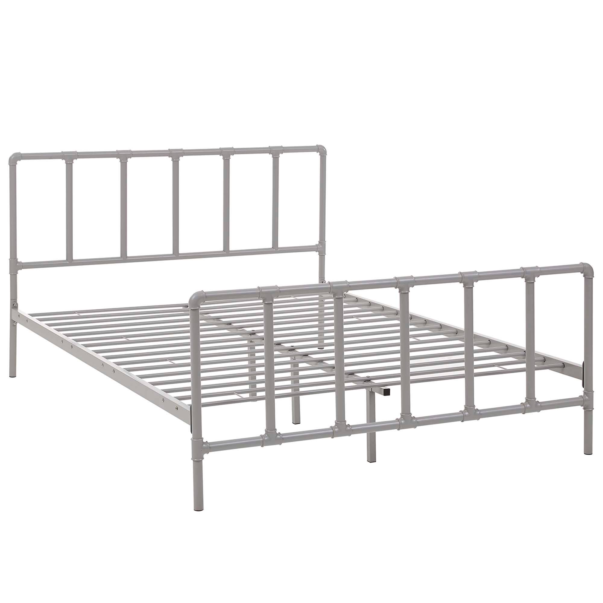 Left. Modway - Dower Stainless Steel Queen Bed - White.