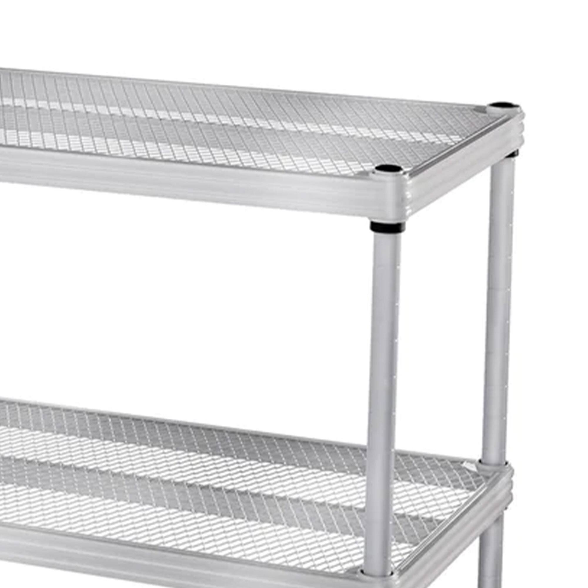 Alt View 7. Design Ideas - Design Ideas MeshWorks 2 Tier Full-Size Metal Storage Shelving Unit Rack, Silver - Silver.