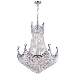 CWI Lighting - Amanda 15 Light Down Chandelier With Finish - Chrome