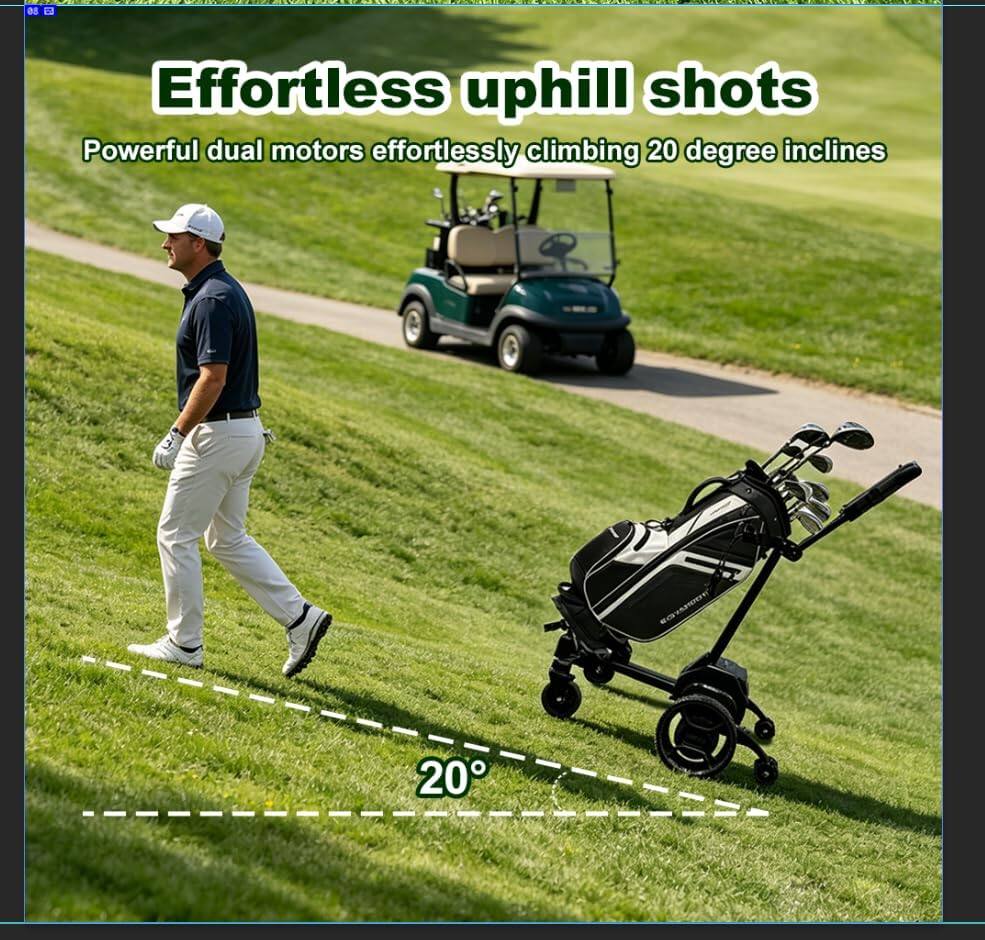 Effortless uphill shots  
Powerful dual motors effortlessly climbing 20 degree inclines