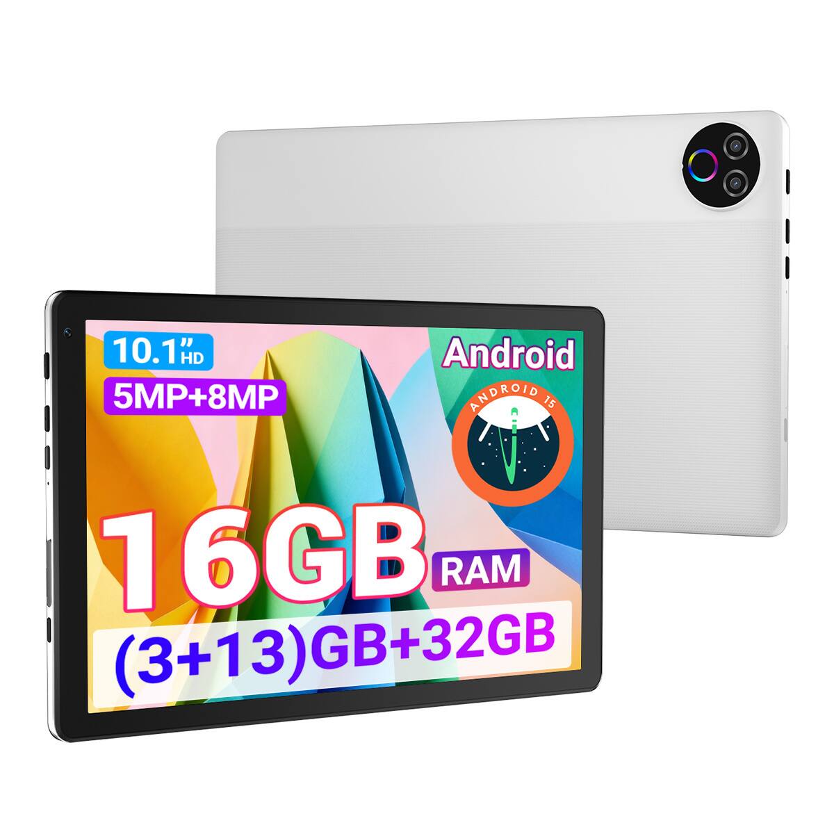 10.1" HD 5MP+8MP Android 15 16GB RAM (3+13)GB+32GB
