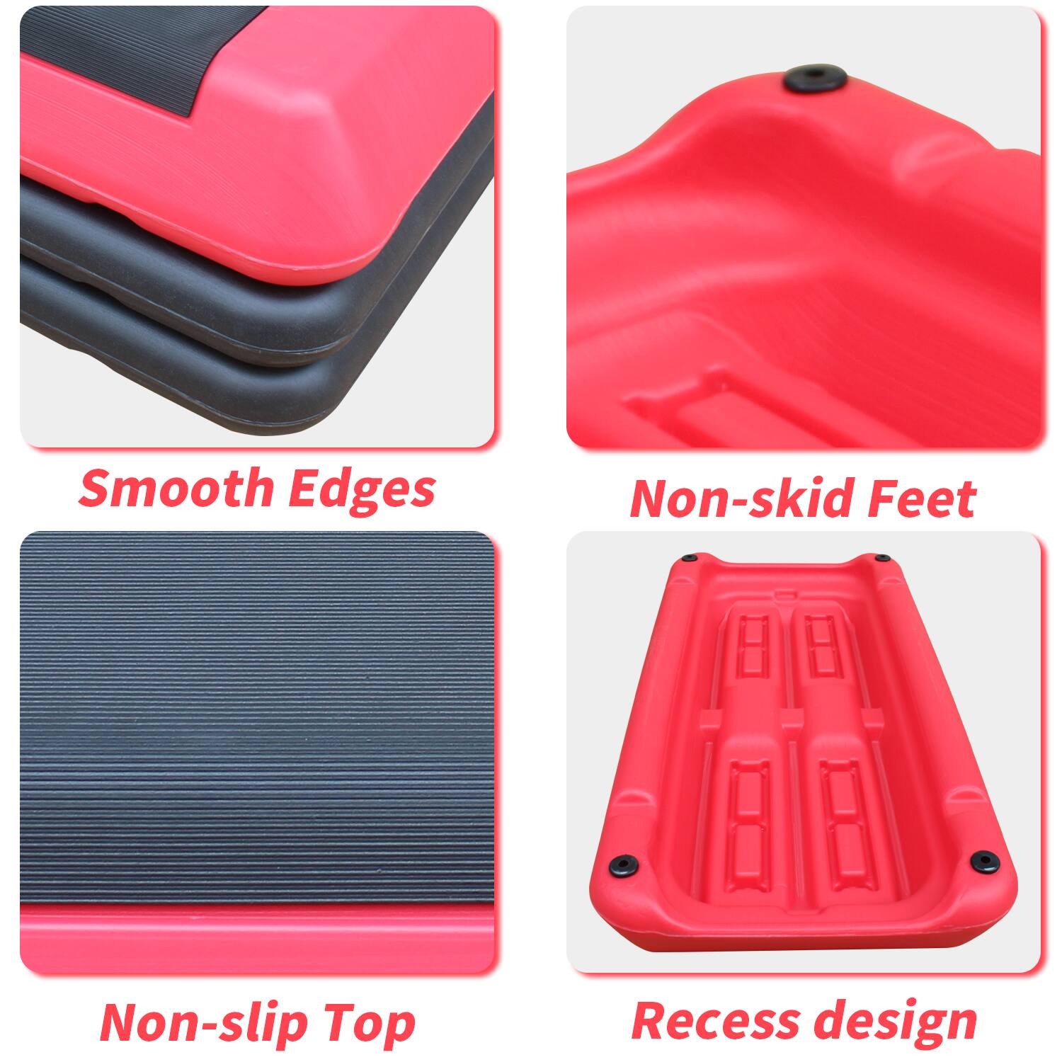 - Smooth Edges
- Non-skid Feet
- Non-slip Top
- Recess design