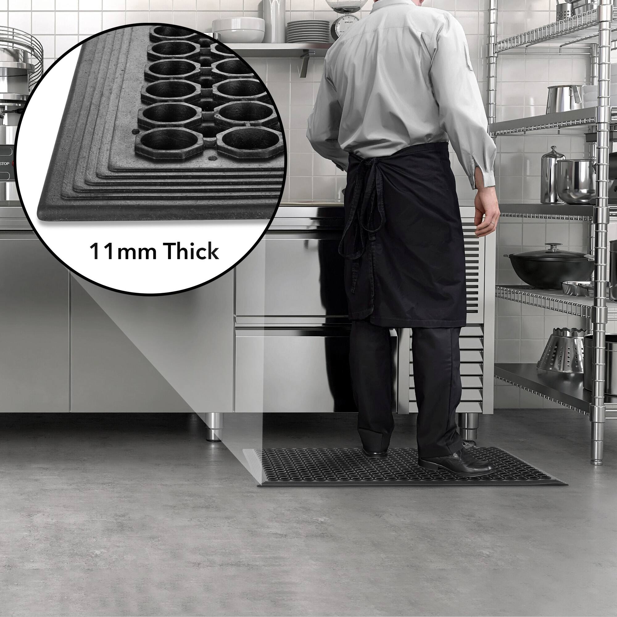 Alt View 4. GRIDMANN - Restaurant Floor Mats - Anti-Fatigue Non-Slip Rubber Drainage Mats - Black.