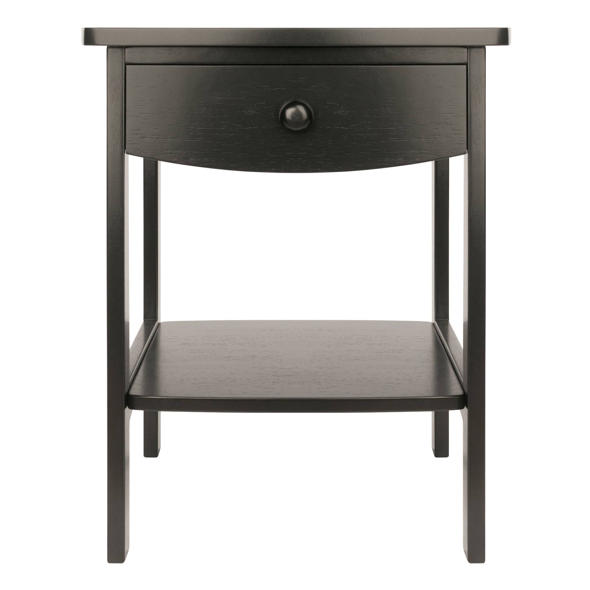 Alt View 2. Winsome Wood - Claire Curved Accent Table, Nightstand - Black.