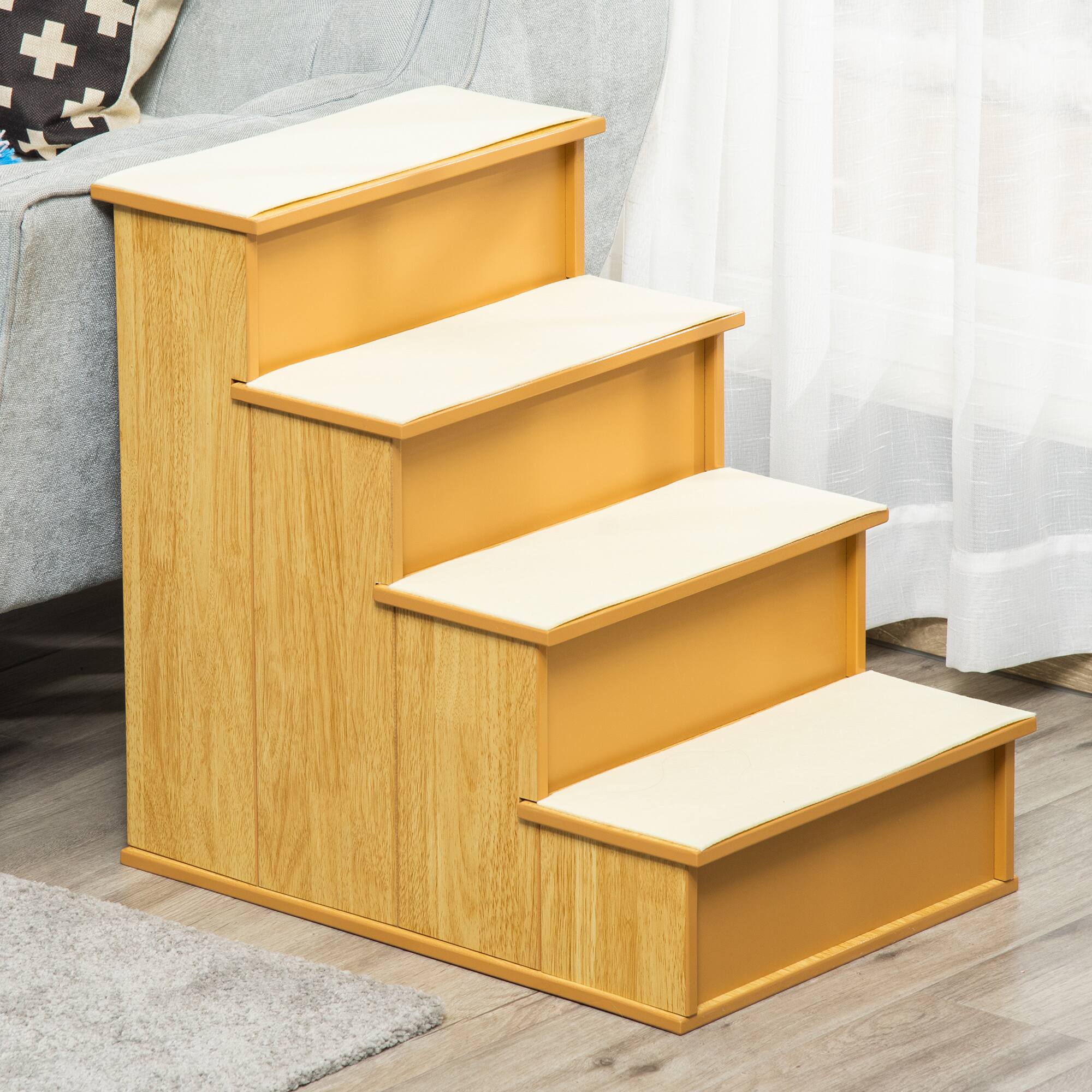 Alt View 1. Pawhut - Stairs - Natural Wood.