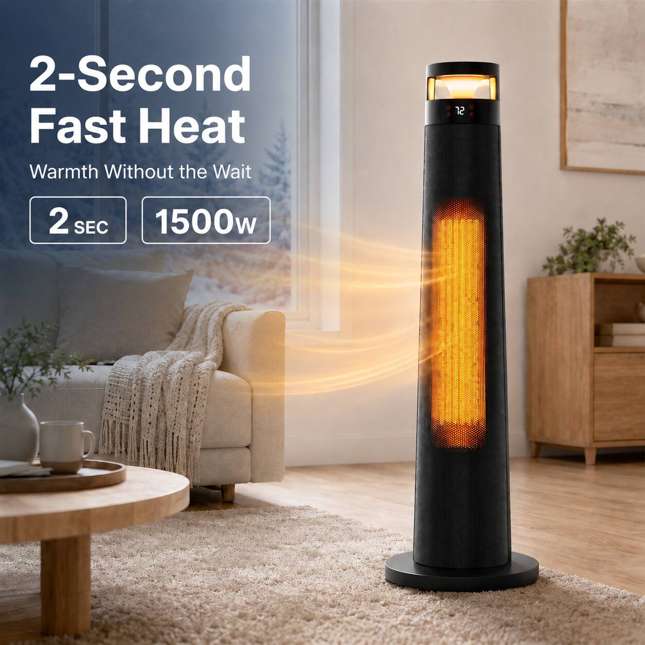 2-Second Fast Heat  
Warmth Without the Wait  
2 sec  
1500w