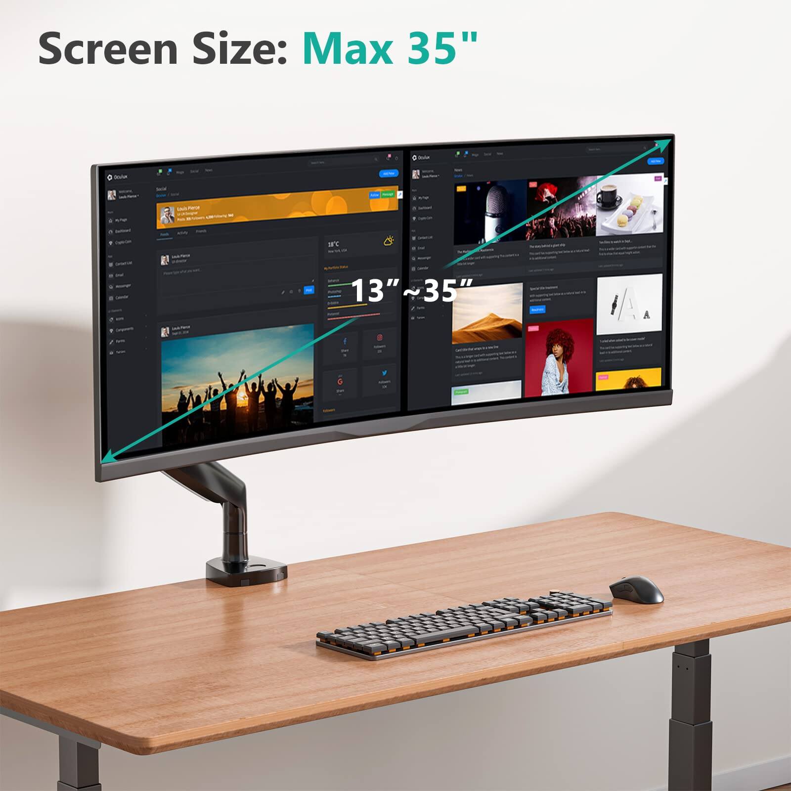 Screen Size: Max 35"  
13" ~ 35"