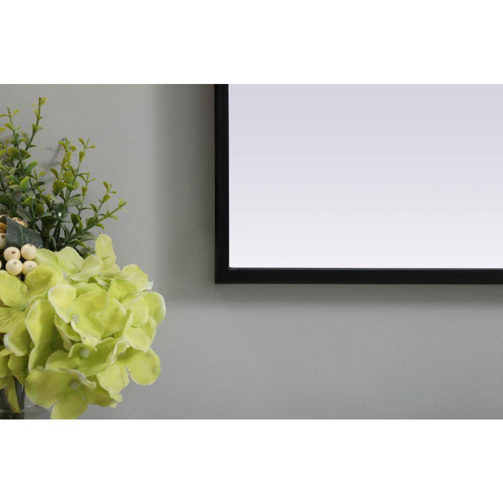 Alt View 1. Elegant Decor - Metal Frame Arch Mirror 33x36 Inch in Black - Black.