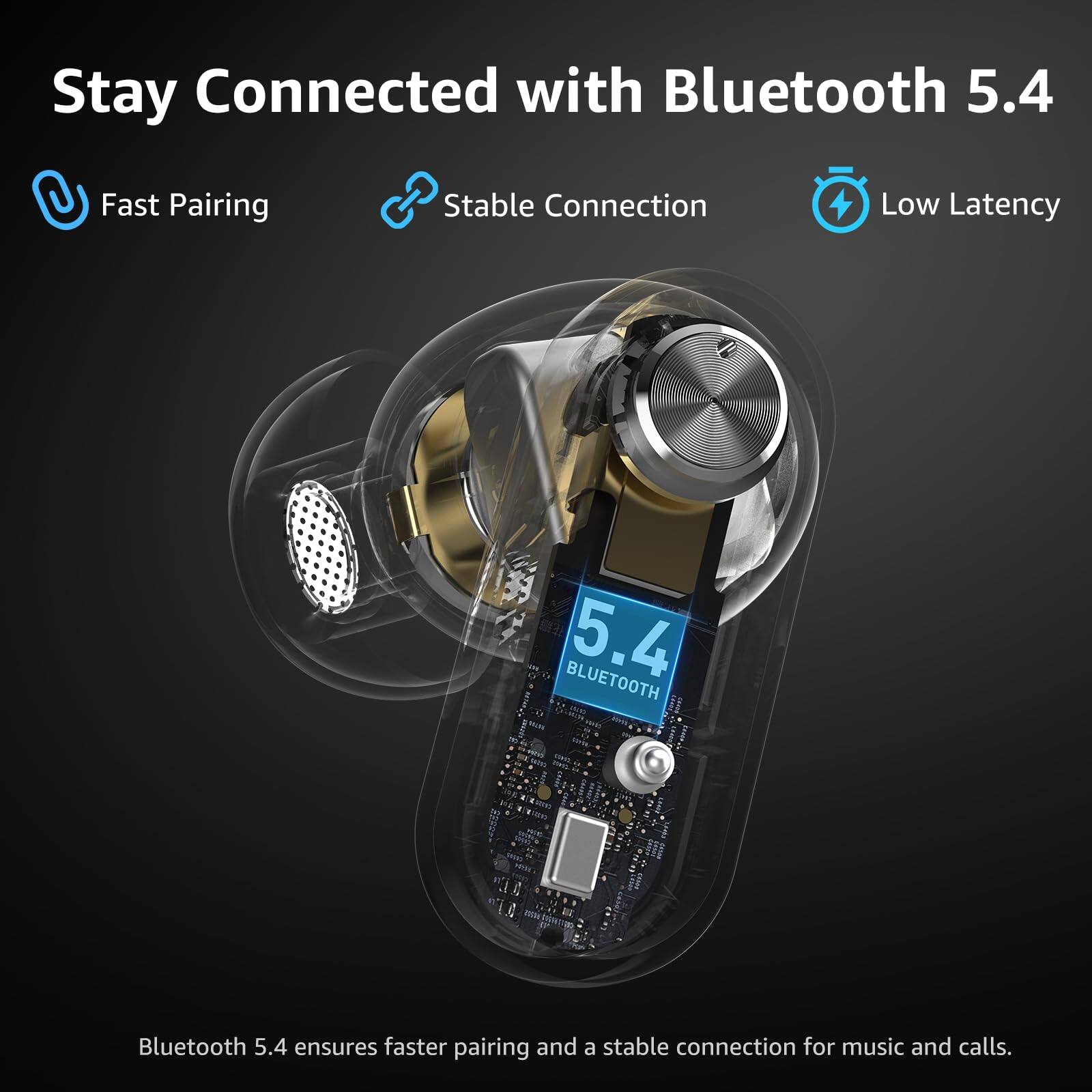Stay Connected with Bluetooth 5.4

- Fast Pairing
- Stable Connection
- Low Latency

Bluetooth 5.4 ensures faster pairing and a stable connection for music and calls.
