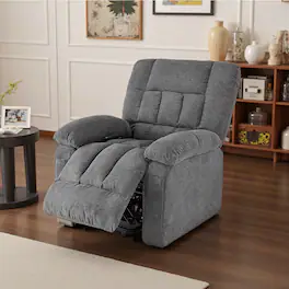 AOITUN - Power Lift Recliner Chair, Recliner for Elderly with Massage and Heating, with Remote Control, Side Pocket - Gray