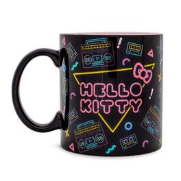 Silver Buffalo - Sanrio Hello Kitty Retro Boombox and Cassette Print 20-Ounce Ceramic Mug - Black