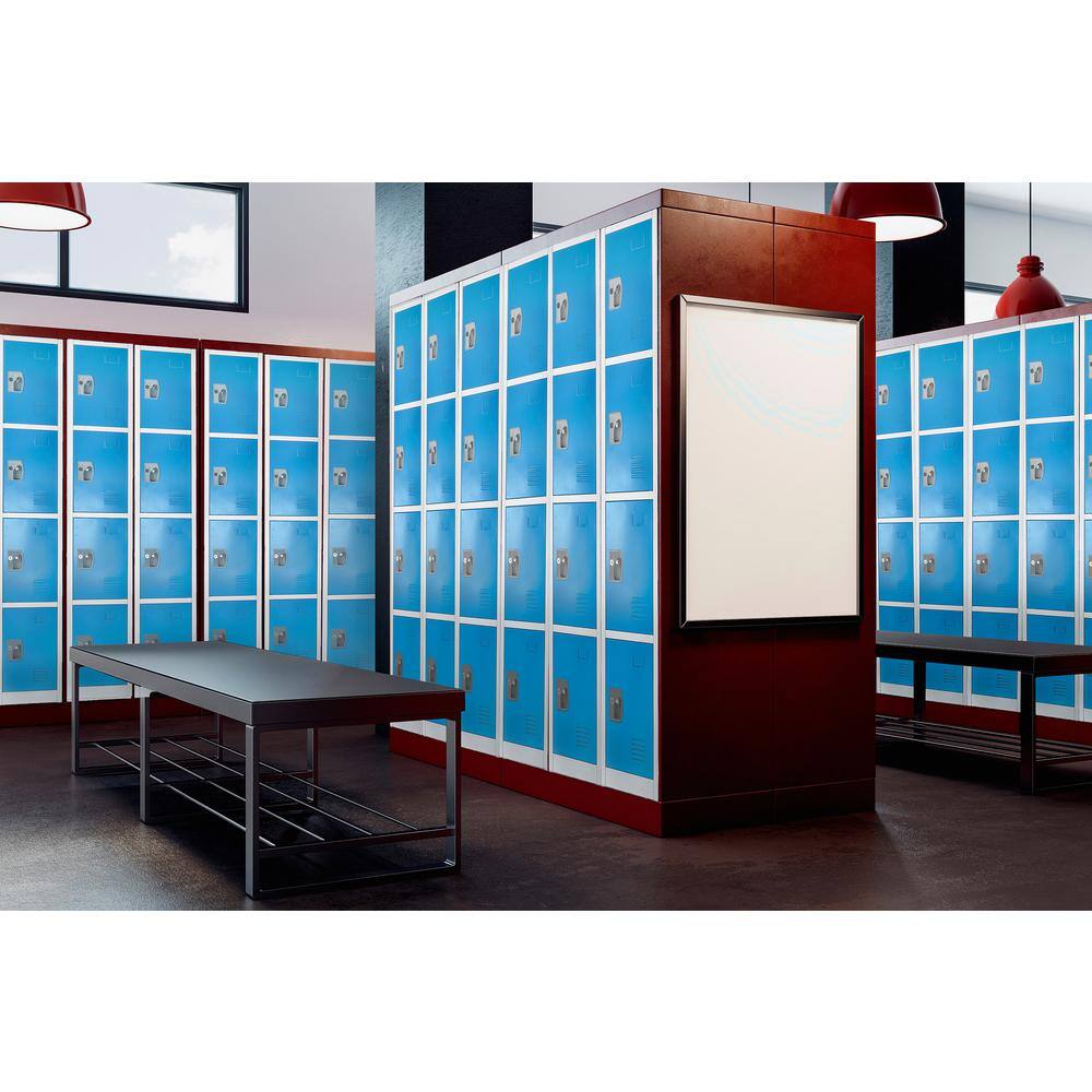 Alt View 1. AdirOffice - 629-Series 72" H 4-Tier Steel Key Lock 4-Shelf Locker with Key Lock - Blue.