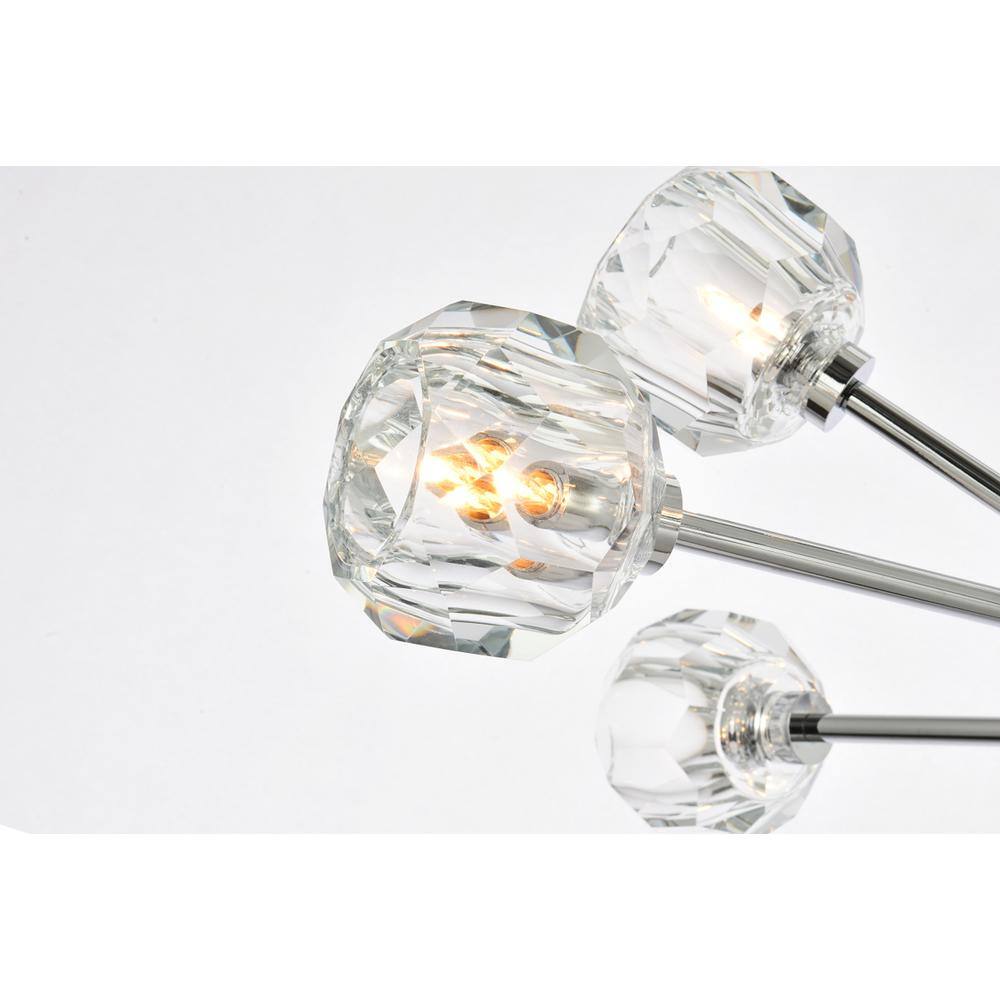 Alt View 3. Elegant Lighting - Graham 10 Light Pendant in Chrome - Chrome And Clear.