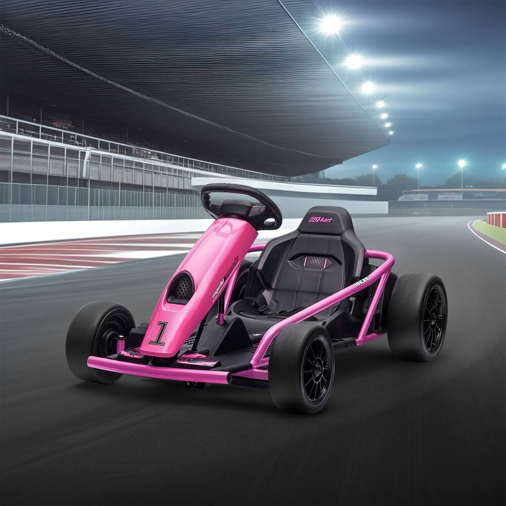 Alt View 2. Ropilly - Ropilly 24V Electric Go Kart Pink Drifting Car for Kids 8.1 MPH.