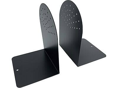 Alt View 1. Huron - Huron Steel Book Ends, 7.25"H, Black (HASZ0095) - Black.