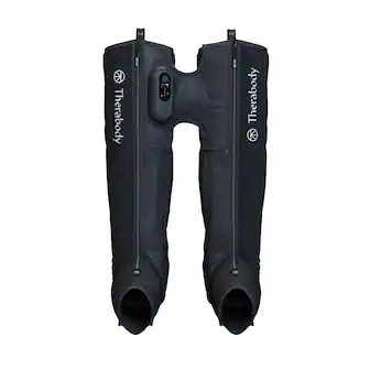 Front. Therabody - Therabody - JetBoots Prime - Ultra-Portable Wireless Compression Boots For Easy Leg Recovery - Regular - Black - Black.