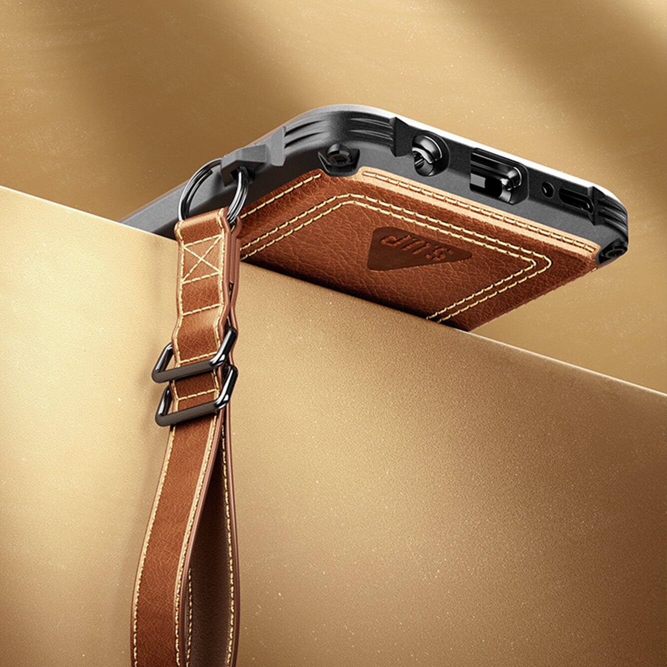 Alt View 1. SUPCASE - Unicorn Beetle Royal Leather Case for Galaxy A50 – Premium Brown Protective Cover with Card Slot - Brown.