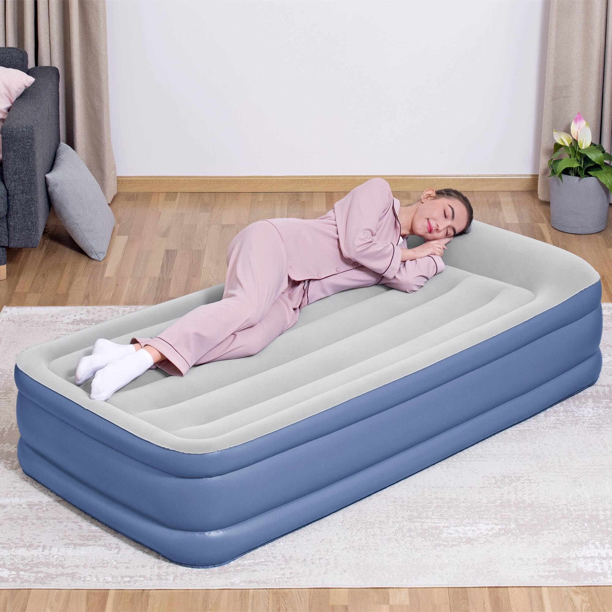 Alt View 5. Bestway - Tritech Air Mattress: Twin 18" Built-in AC Pump - Multicolored.