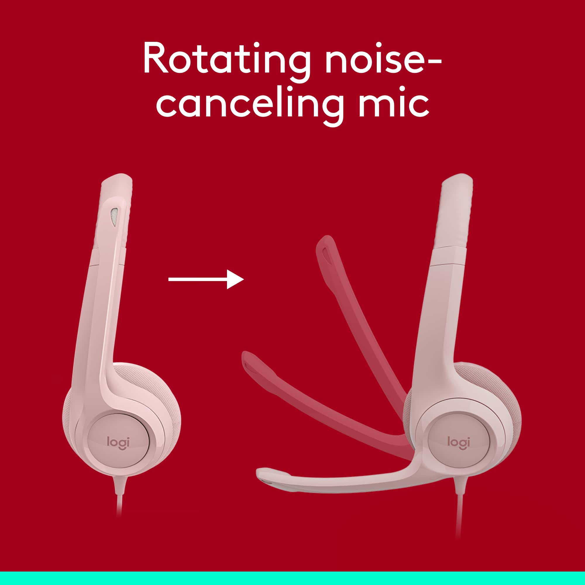 Rotating noise-canceling mic logi logi