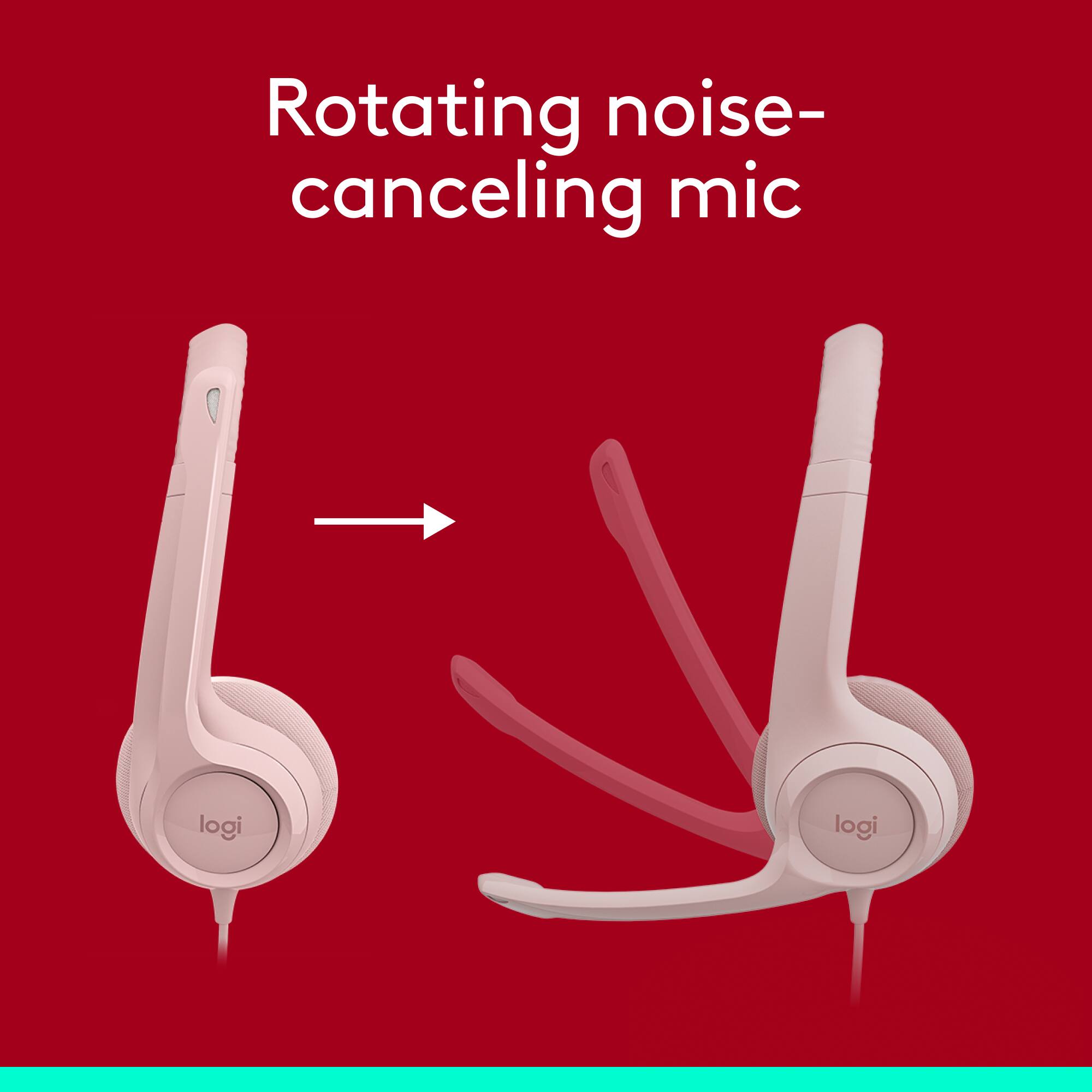Rotating noise-canceling mic logi logi