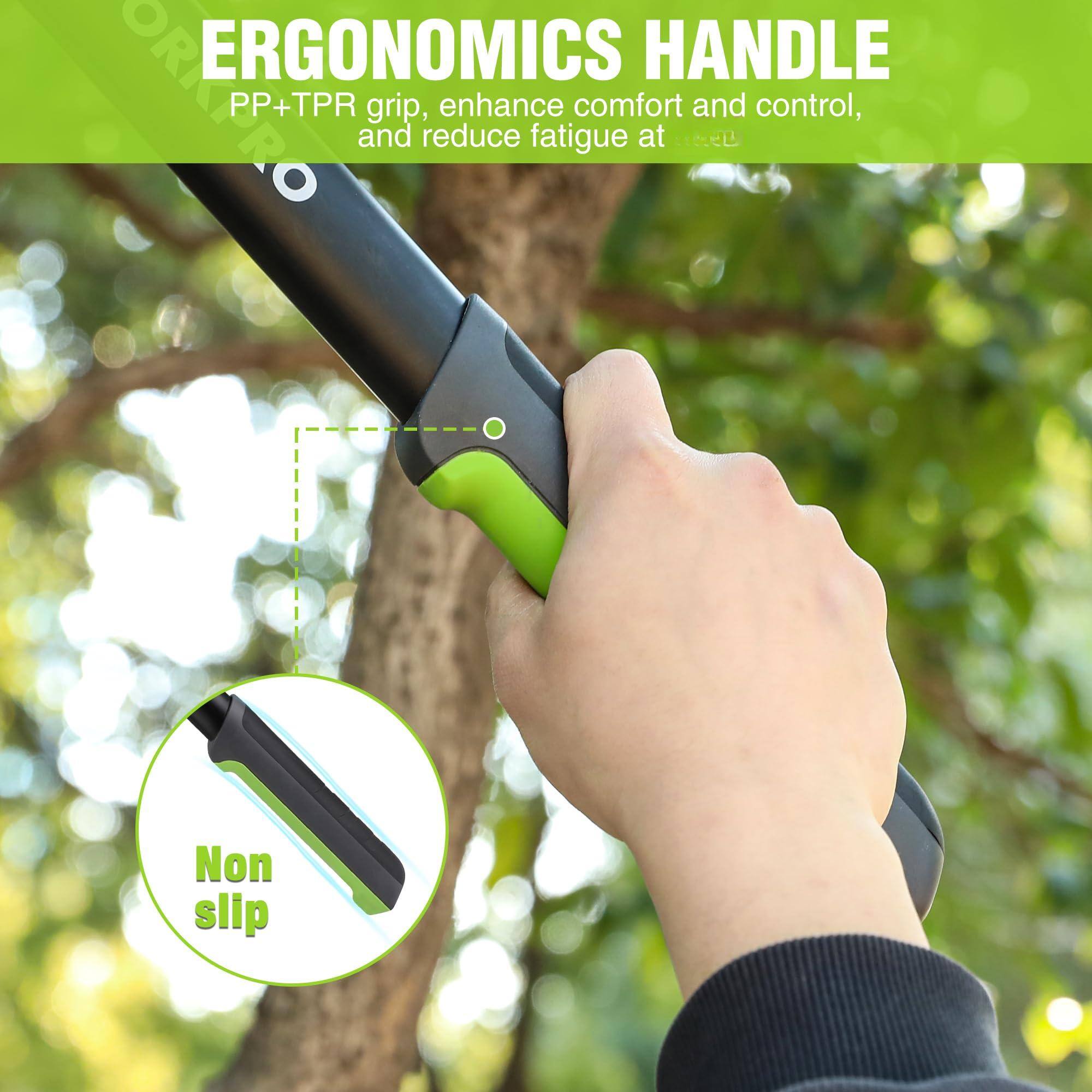 ERGONOMICS HANDLE  
PP+TPR grip, enhance comfort and control, and reduce fatigue at  
Non slip