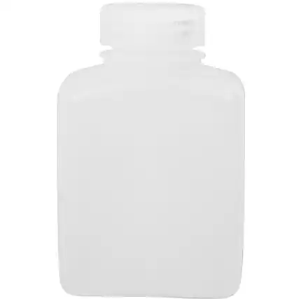 Front. Nalgene - Nalgene HDPE Plastic Wide Mouth Rectangular Storage Bottle - 8 oz. - Clear.