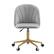 Angle Zoom. Linon Home Décor - Andrea Plush Velvet Fabric Rolling Desk Chair - Gray.